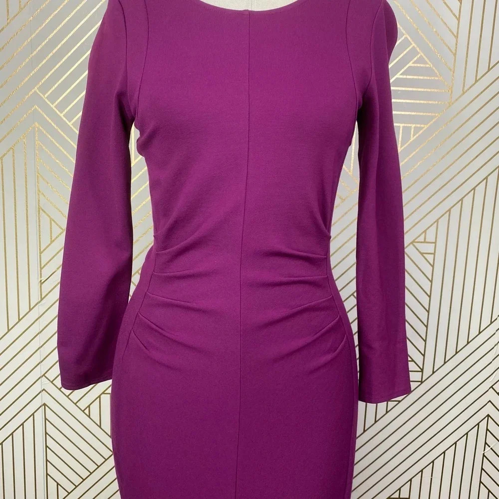 Kobi Halperin‎ Ruched Sheath Dress Purple Fuchsia - Picture 4 of 12